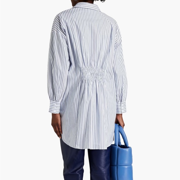 Walter Baker Vivian Striped Cotton Poplin Shirt Blue White Stripes Medium NWT - Picture 5 of 10